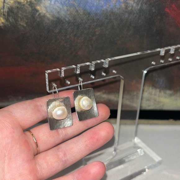 Jewelry - Beautiful handmade 925 Silver Earrings with Mother of Pearl